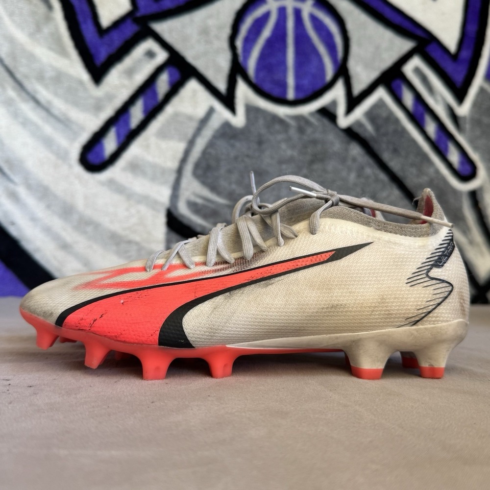 Size 8.5 - Puma Ultra Match FG AG Soccer Cleats Shoes White Red 107347-01 Men's